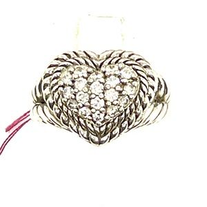 Judith Ripka Sterling Heart Ring sz 6